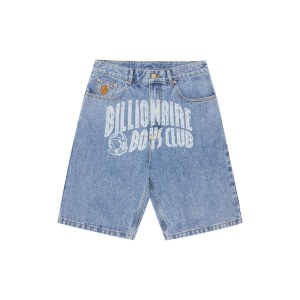 Faded Arch Logo Denim Shorts