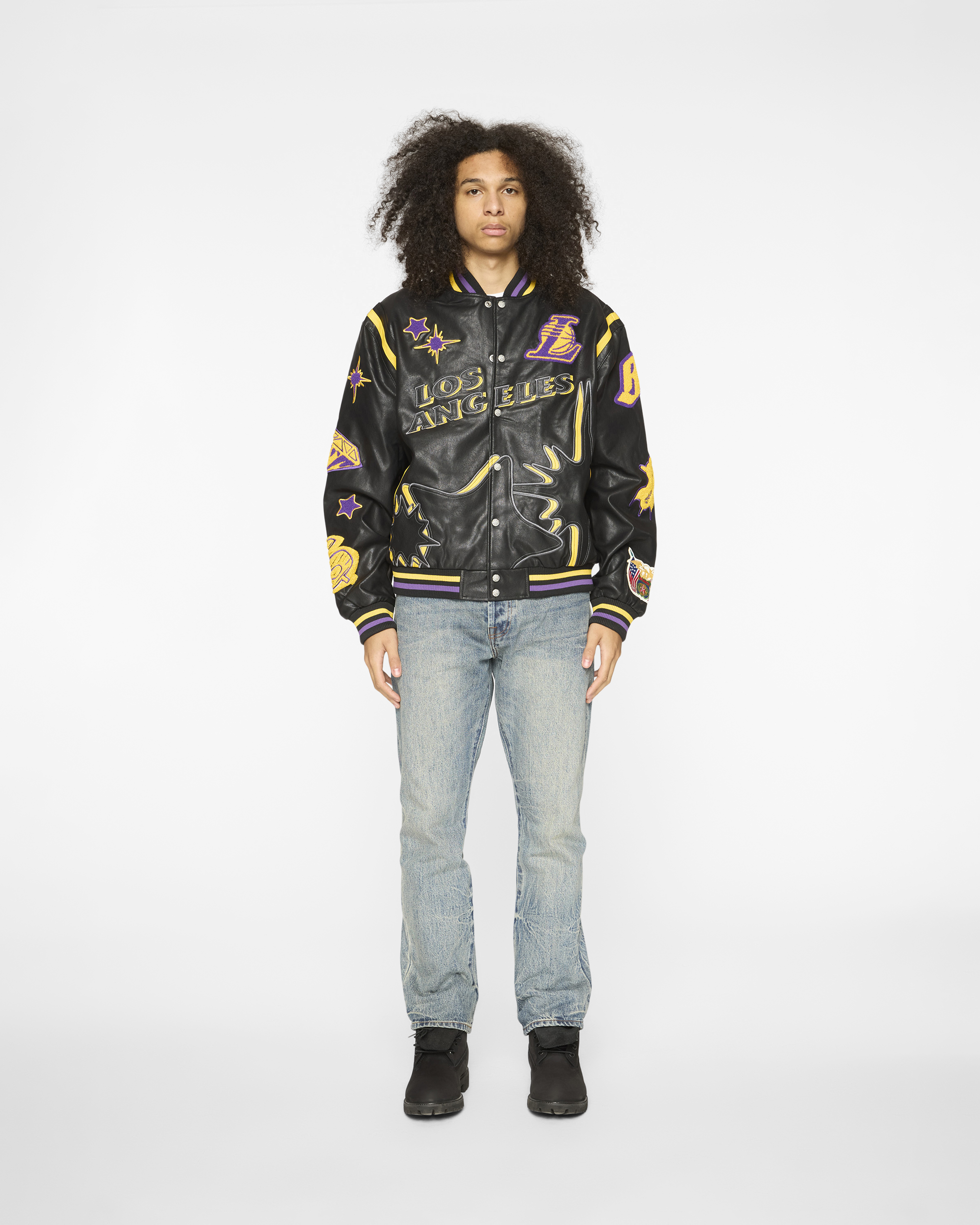 BBC X Jeff Hamilton Lakers Varsity Jacket - Image 3