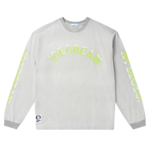 Damaged Cotton LS T-Shirt Running Dog
