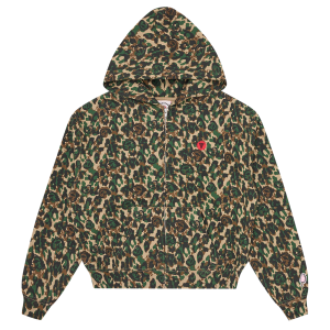 Womens Camo Zip Through Hood