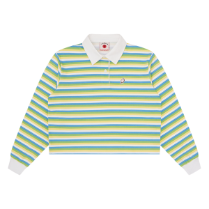 Womens Popsicle Striped Cropped Rugby Shirt